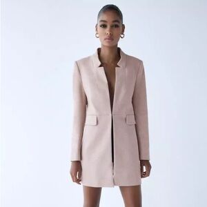 Zara Pink lapel Frock Coat Size S
